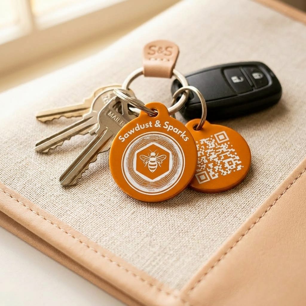 Branded keychain QR tag