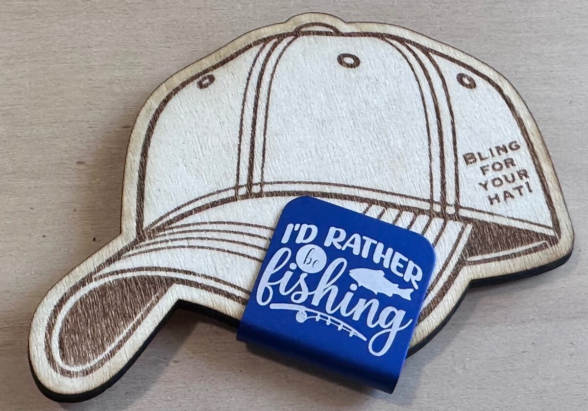Rather Be Fishing metal hat clip