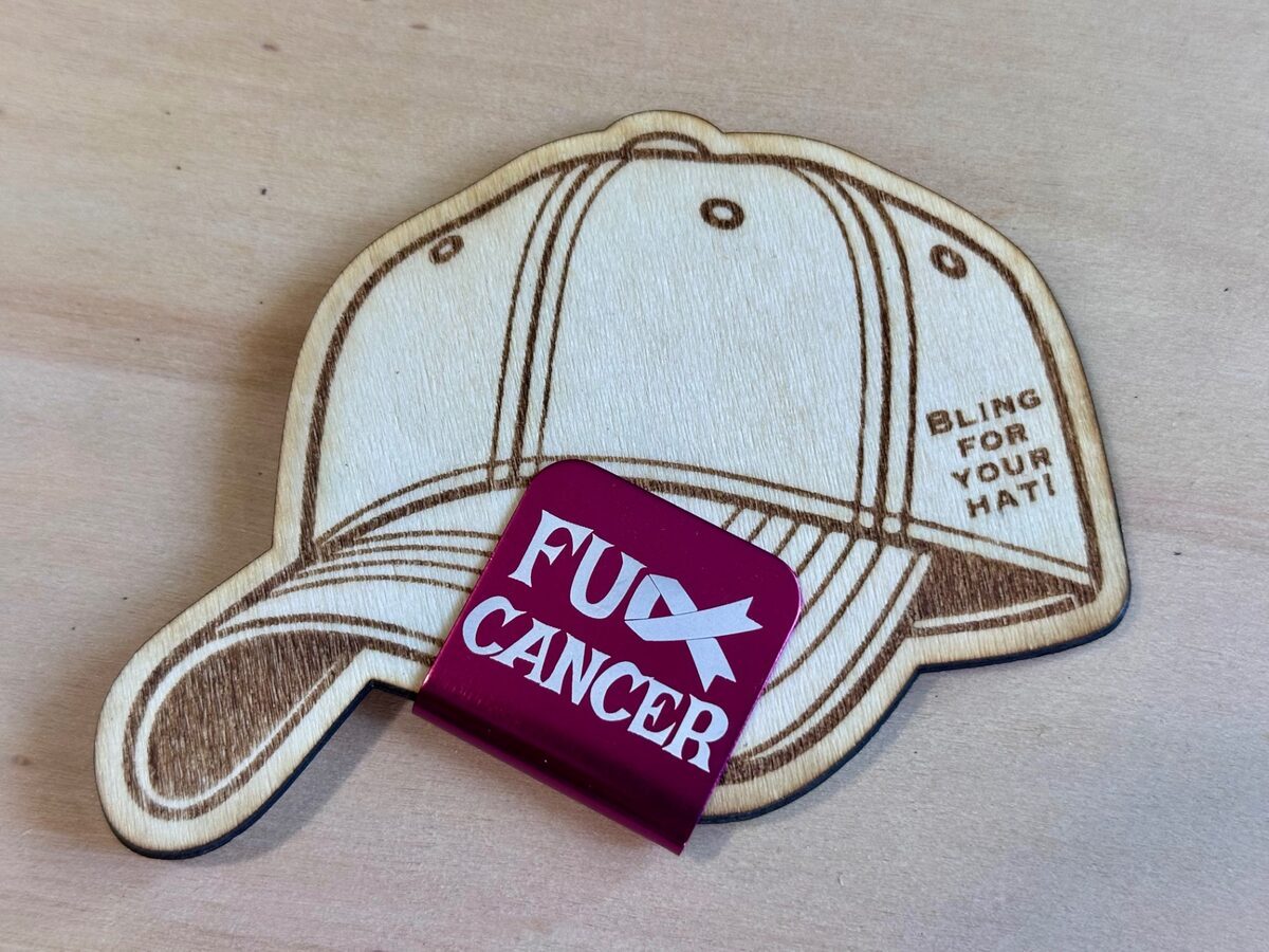 F U Cancer metal hat clip