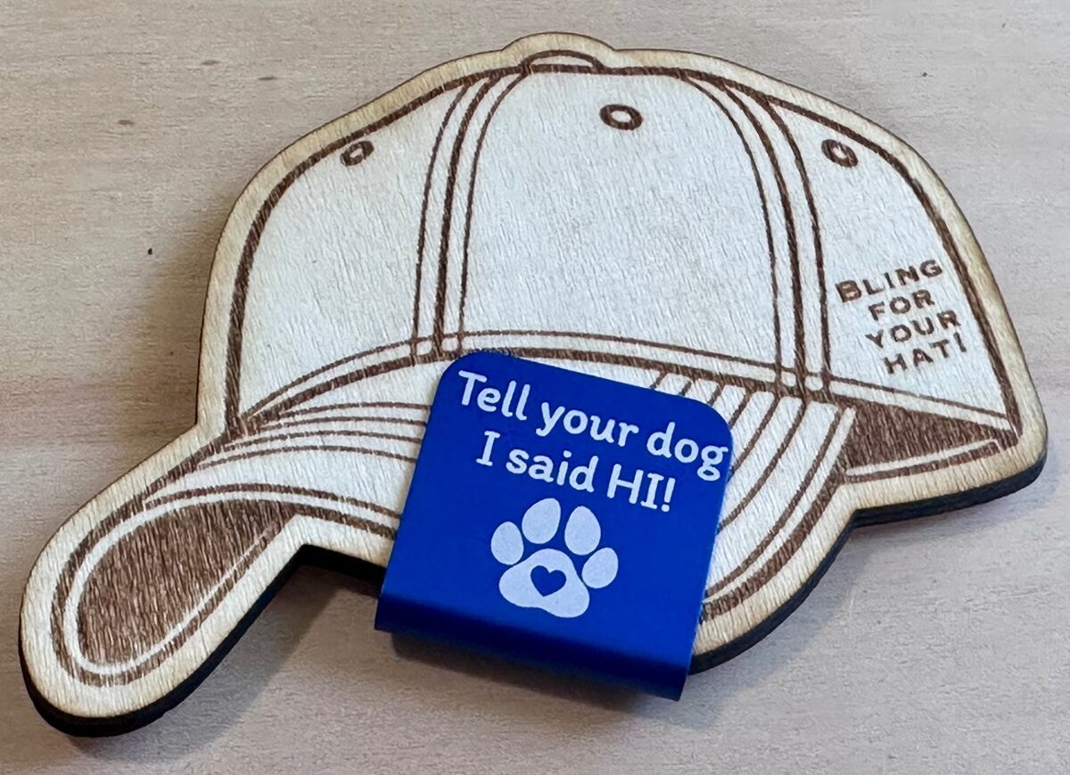Tell Your Dog metal hat clip