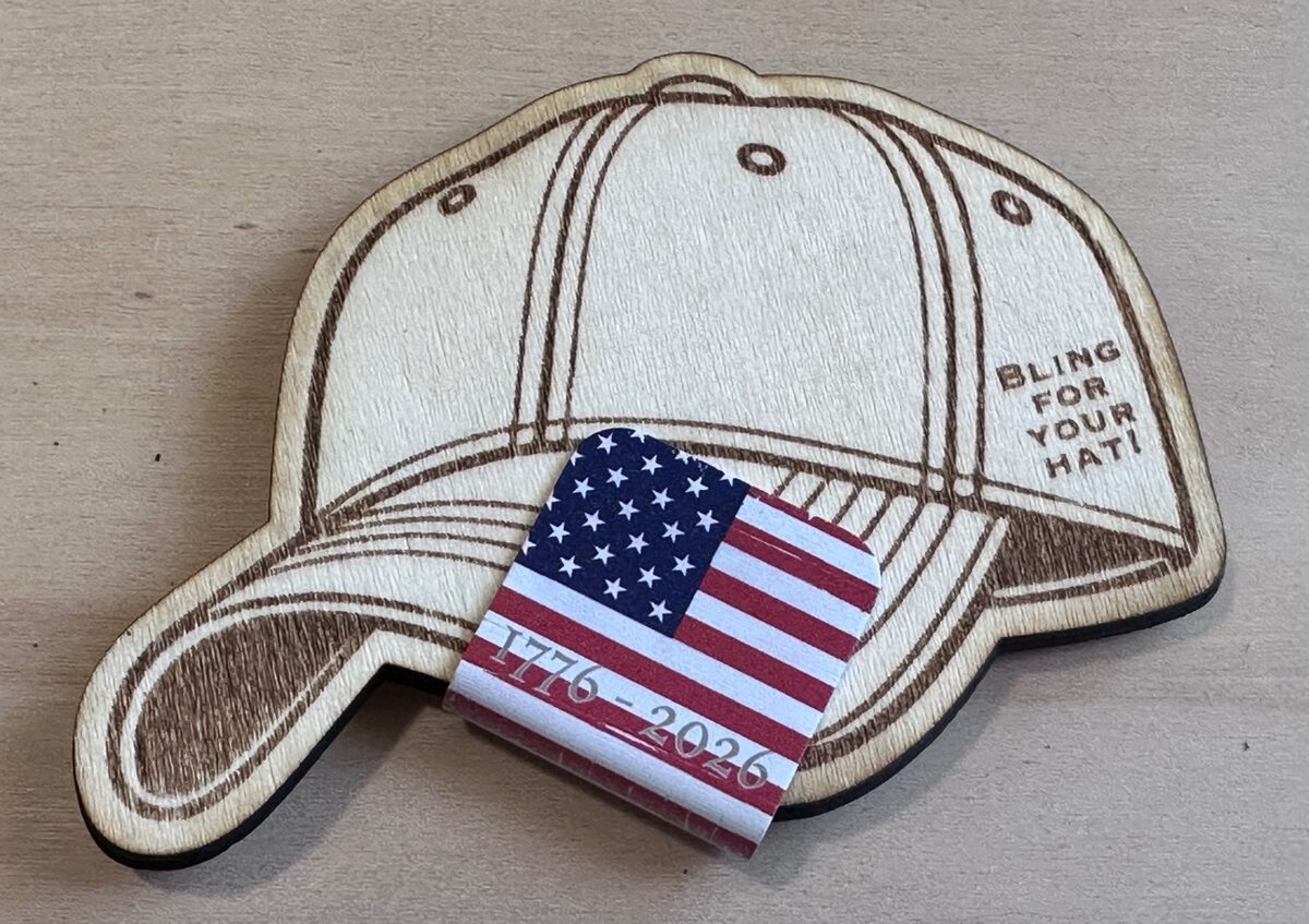 1776 Flag metal hat clip